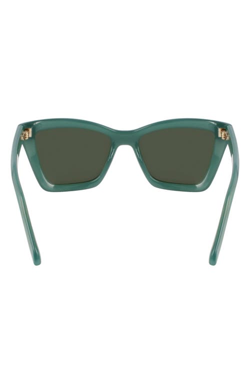 Ferragamo 53mm Rectangualr Sunglasses In Opaline Green