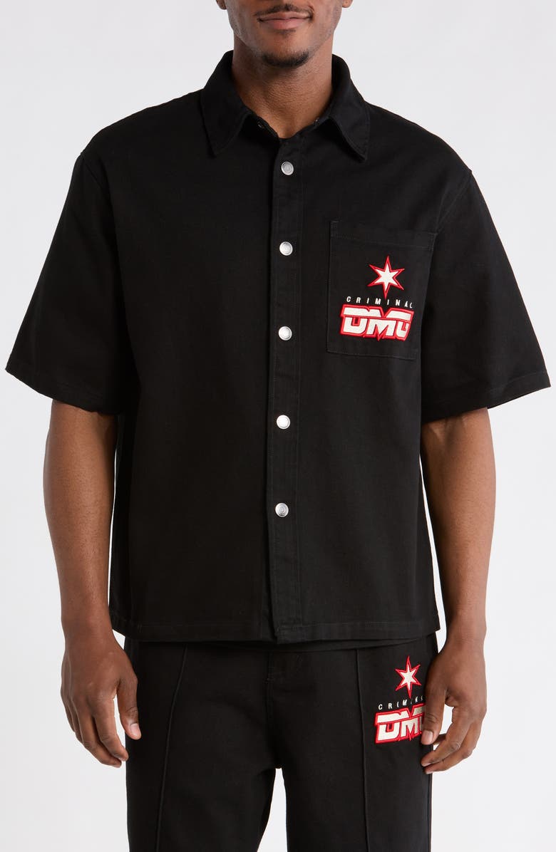 CRIMINAL DAMAGE Star Logo Shirt, Alternate, color, Black