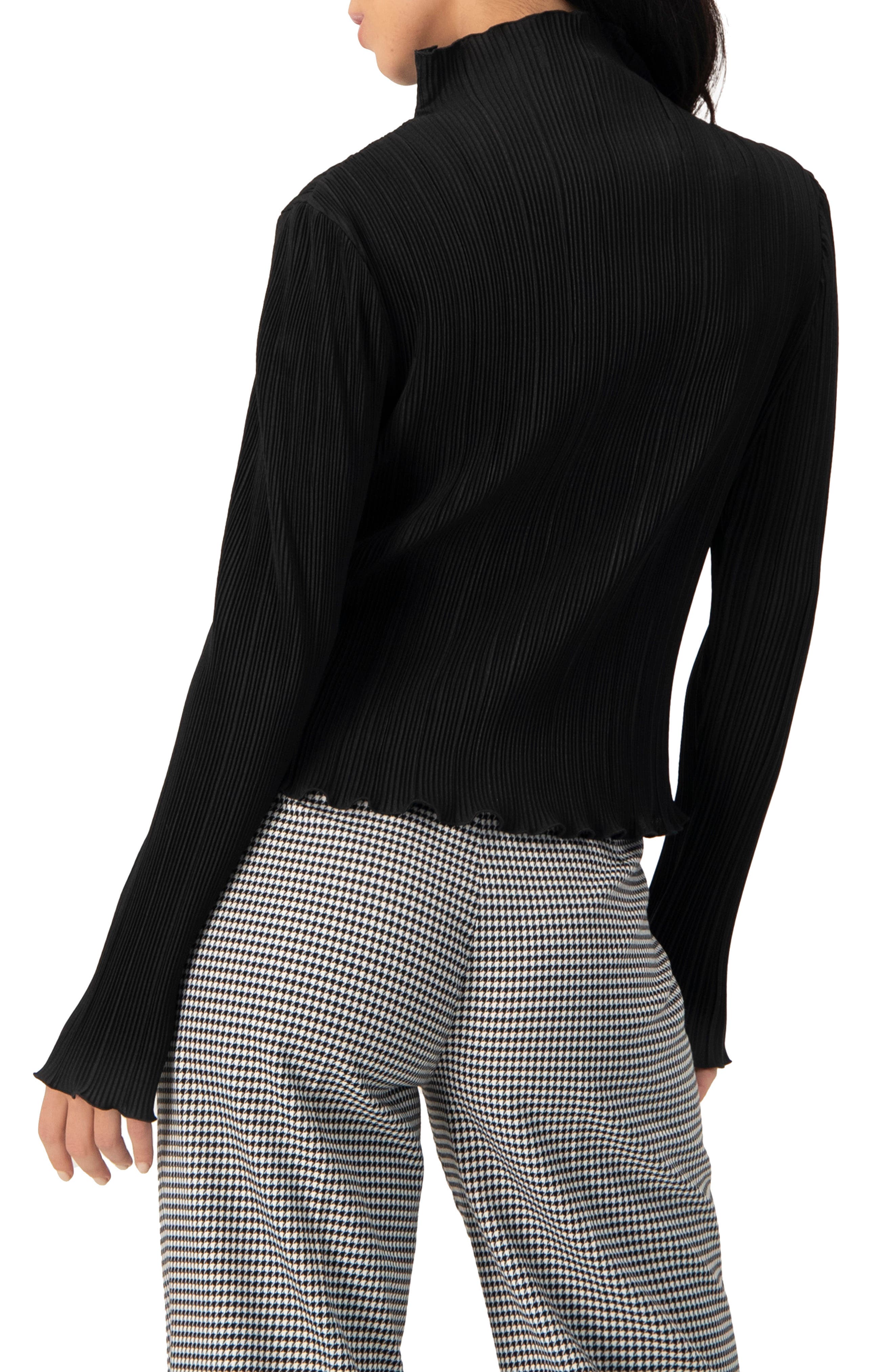 Pleated Mock Neck Top - image 2