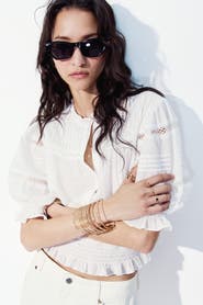 H&M Pintucked cotton blouse
