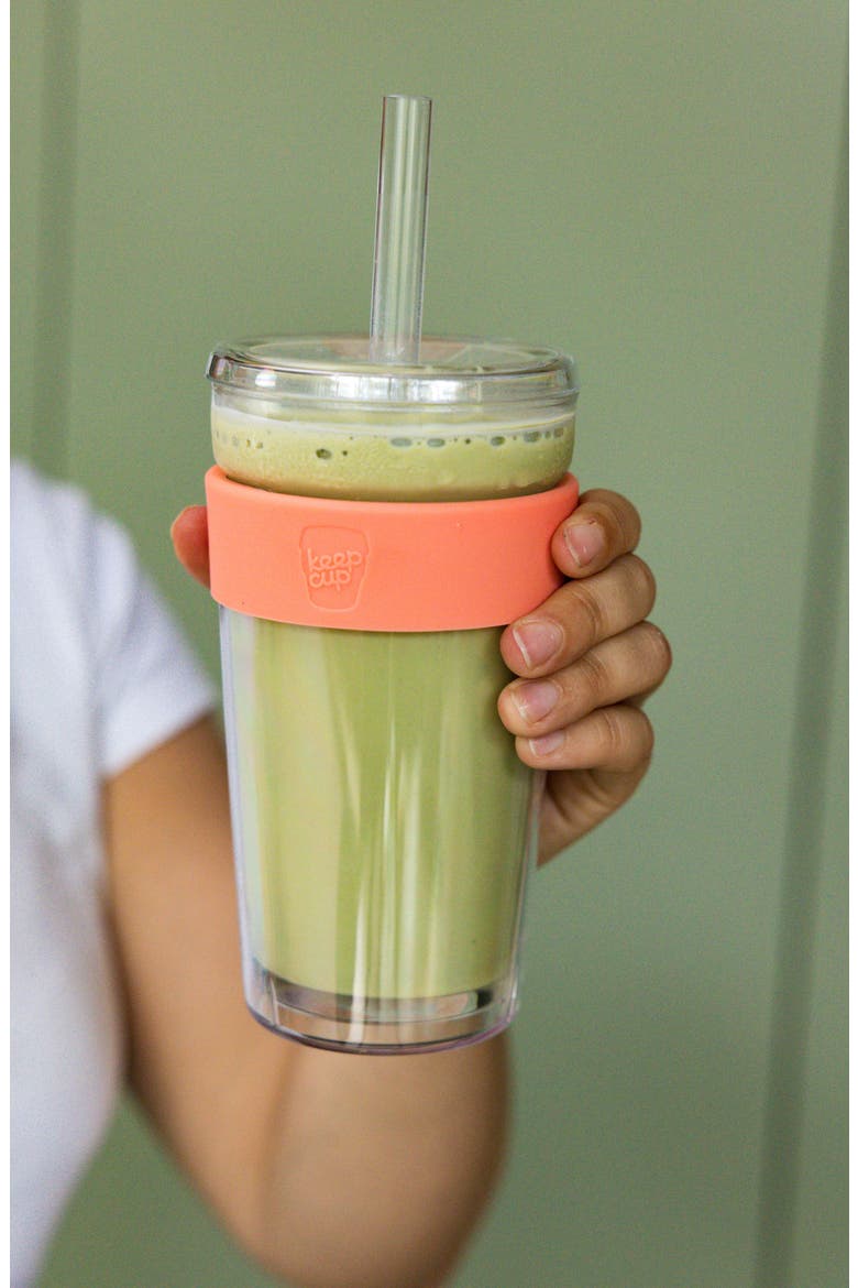 Cold Cup Longplay with Boba Straw, Alternate, color, Clay