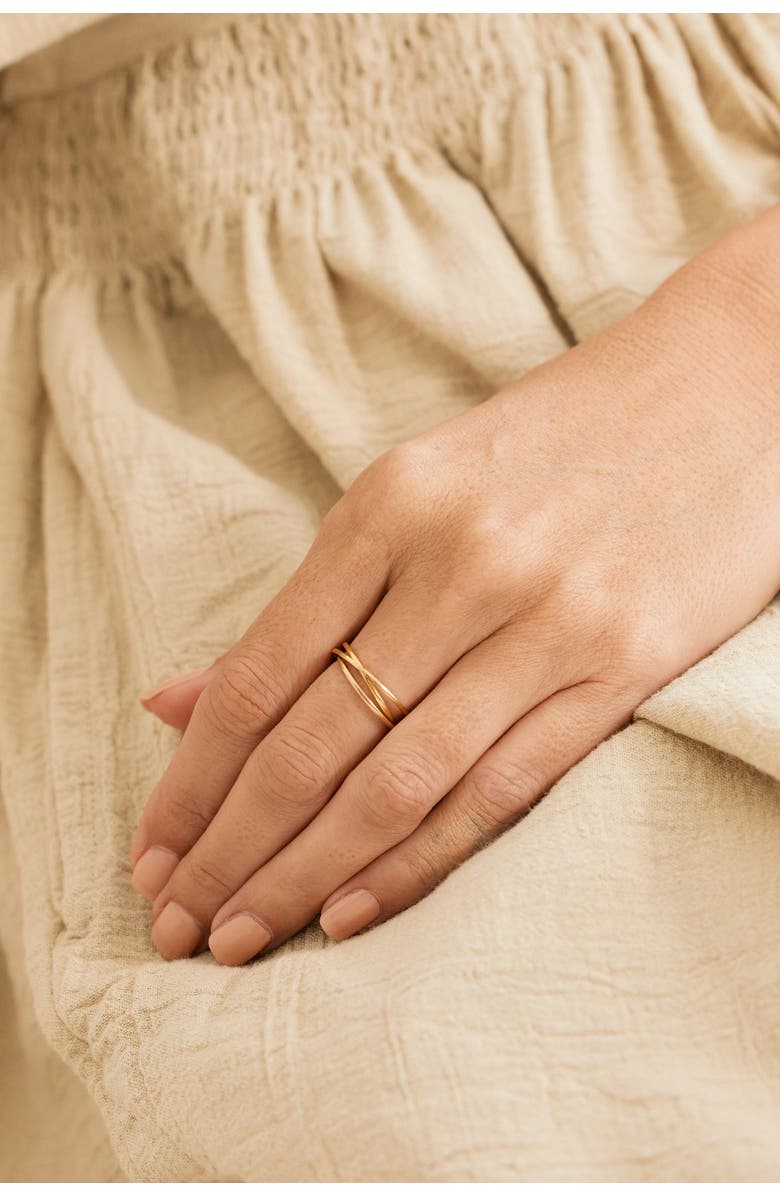 Mint & Lily Dainty Interlocking Fidget Ring, Alternate, color, Tri-Color