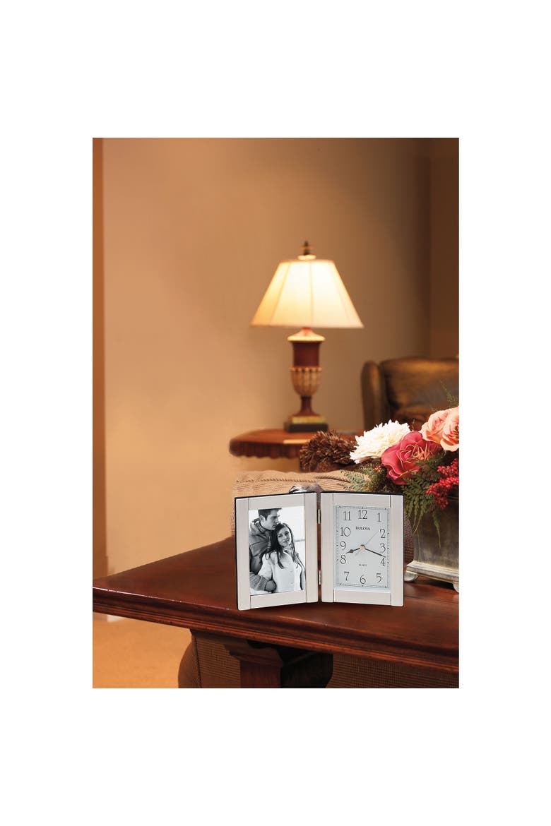 Forte II Brushed Aluminum Picture Frame Clock, Alternate, color, Silver