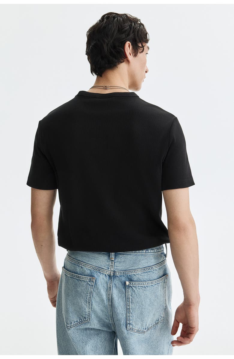 H&M Slim Fit Ribbed T-shirt, Alternate, color, Black