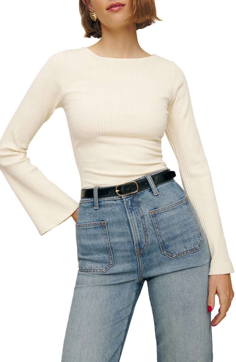 Reformation Miller Bell Sleeve Knit Top, Main, color, 
