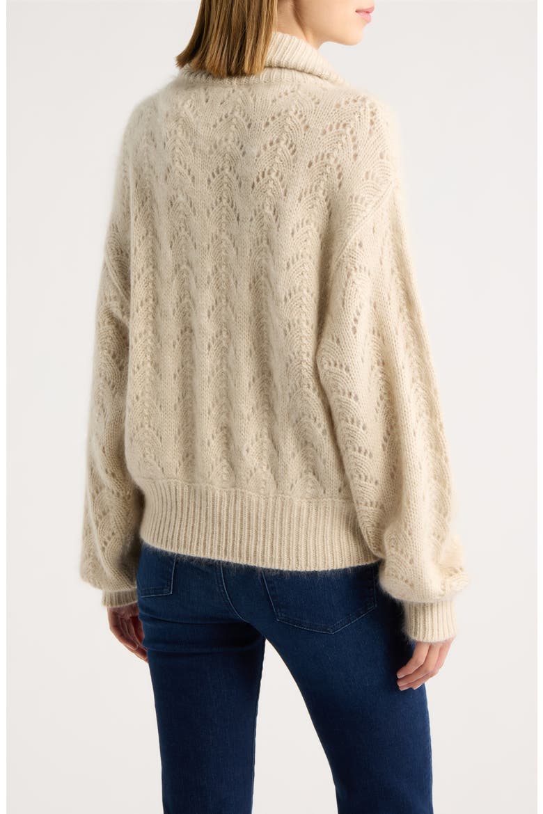 Airy Zip Cardigan, Alternate, color, BISCUIT