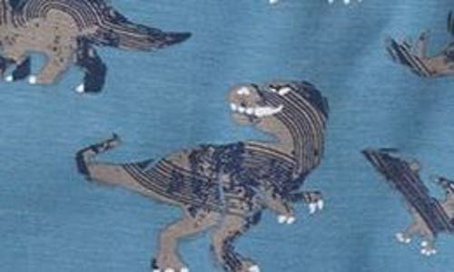 Hatley Kids' Broken Dino Stamp Short Pajamas In Blue Heaven