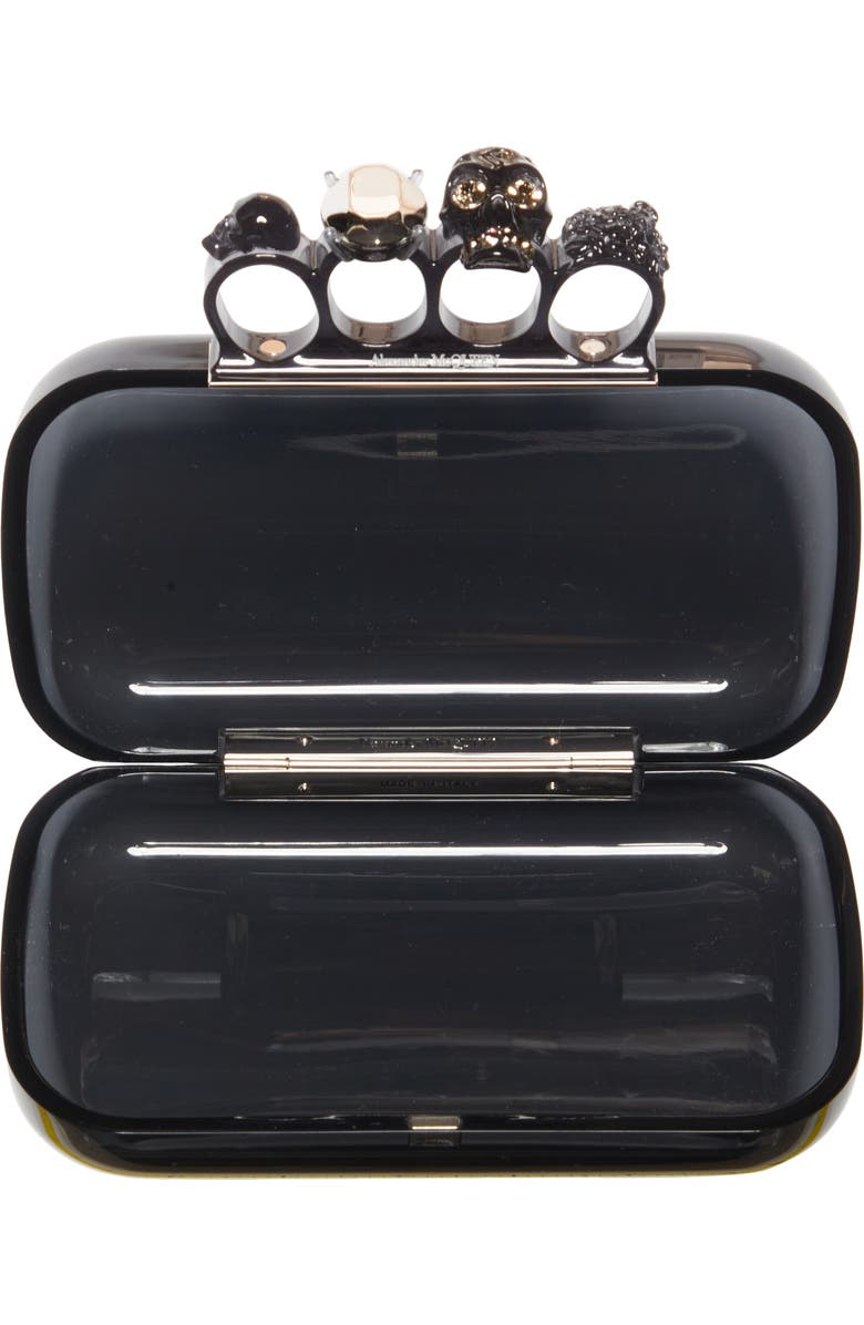 McQueen Alexander McQueen Four-Ring Clear Box Clutch, Alternate, color,