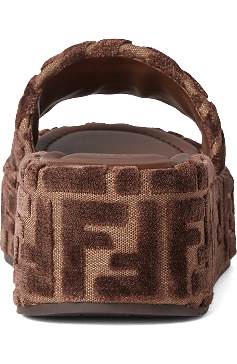 Fendi Sunshine Platform Wedge Slide Sandal, Alternate, color, Beige/ Chocolate