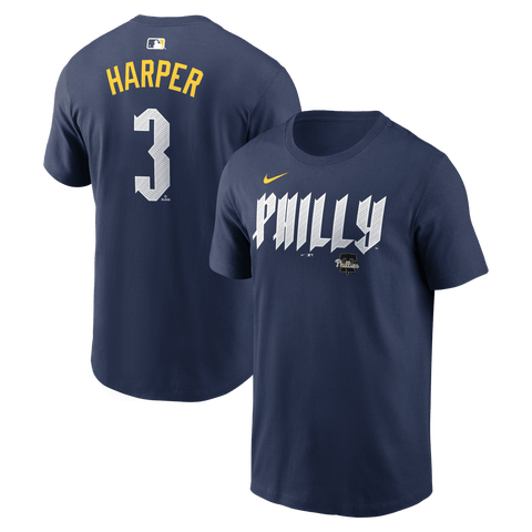 Men's Nike Bryce Harper Navy Philadelphia Phillies City Connect Name & Number T-Shirt