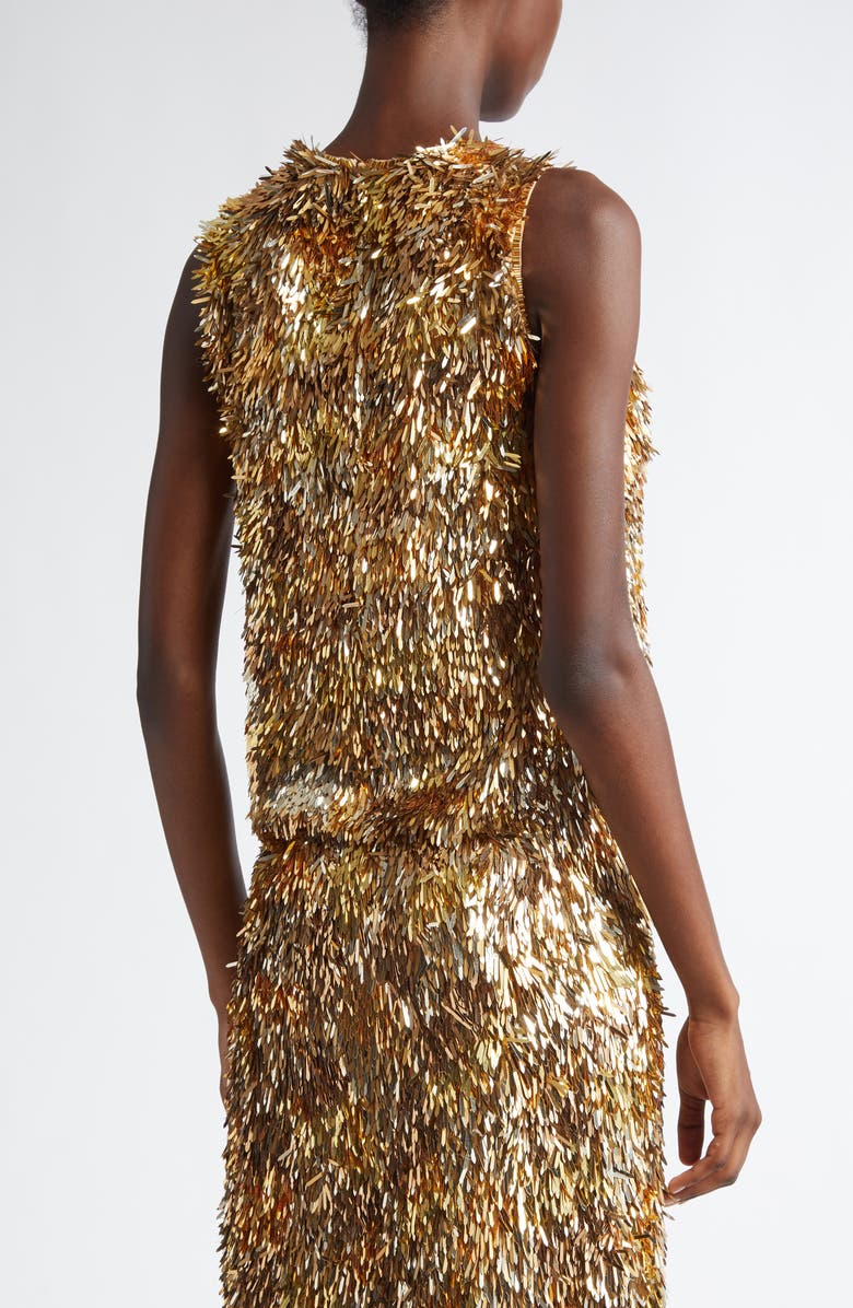 Ulla Johnson Beatriz Paillette Top, Alternate, color, Gilt