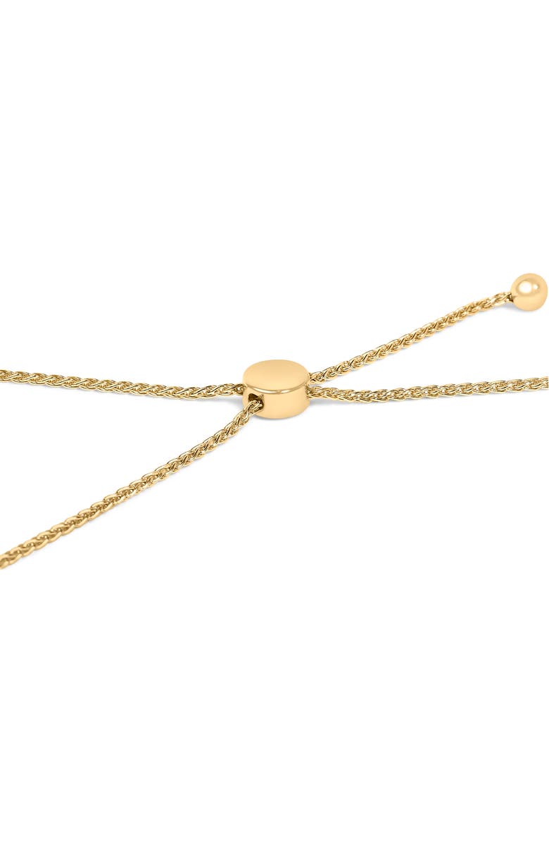 Haus of Brilliance 14K Yellow Gold Plated .925 Sterling Silver Diamond Accent Double Bar Bolo Bracelet, Alternate, color, Yellow