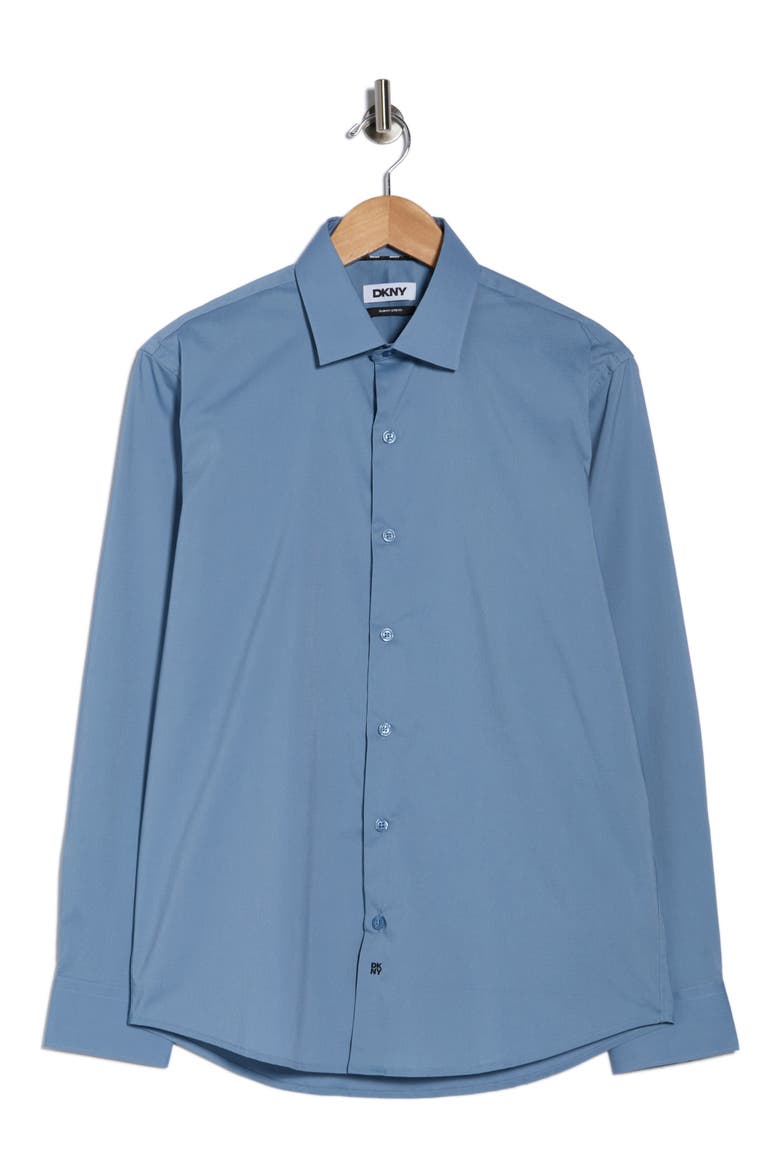 Steel Solid Stretch Dress Shirt, Alternate, color, STEEL BLUE