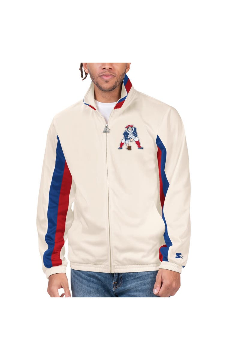 STARTER Men's Starter White New England Patriots Vintage Rebound Full-Zip Track Jacket, Main, color, 