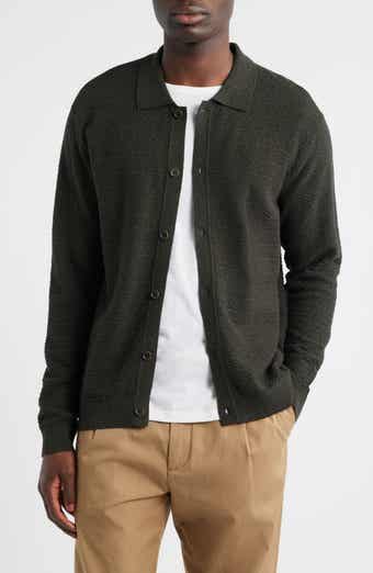 NN07 Navi 6499 Ribbed Cotton Full Button Cardigan