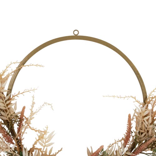 Northlight Fall Harvest Pale Roses With Foliage Artificial Wreath 24-inch Unlit In Multi