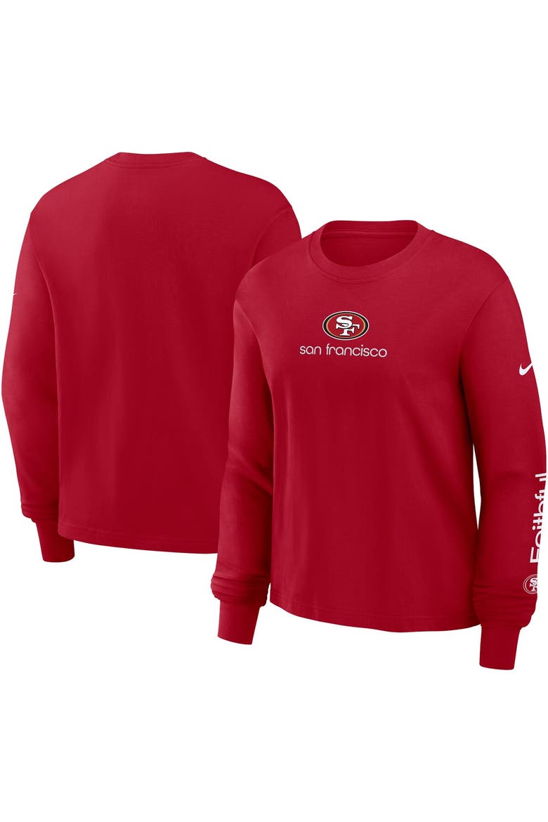 Women's Nike Scarlet San Francisco 49ers Boxy Long Sleeve T-Shirt, Main, color, Scarlet