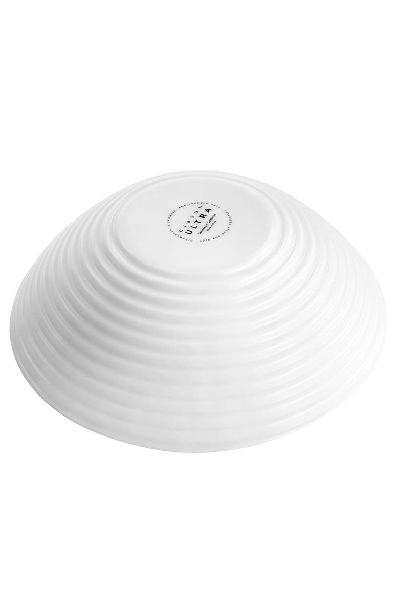 Gibson Ultra Ultra Patio 12 Piece Tempe Opal Glass Dinnerware Set, Alternate, color, White