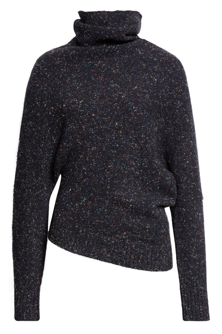 Abie Donegal Turtleneck Sweater, Alternate, color, BLACK MULTI