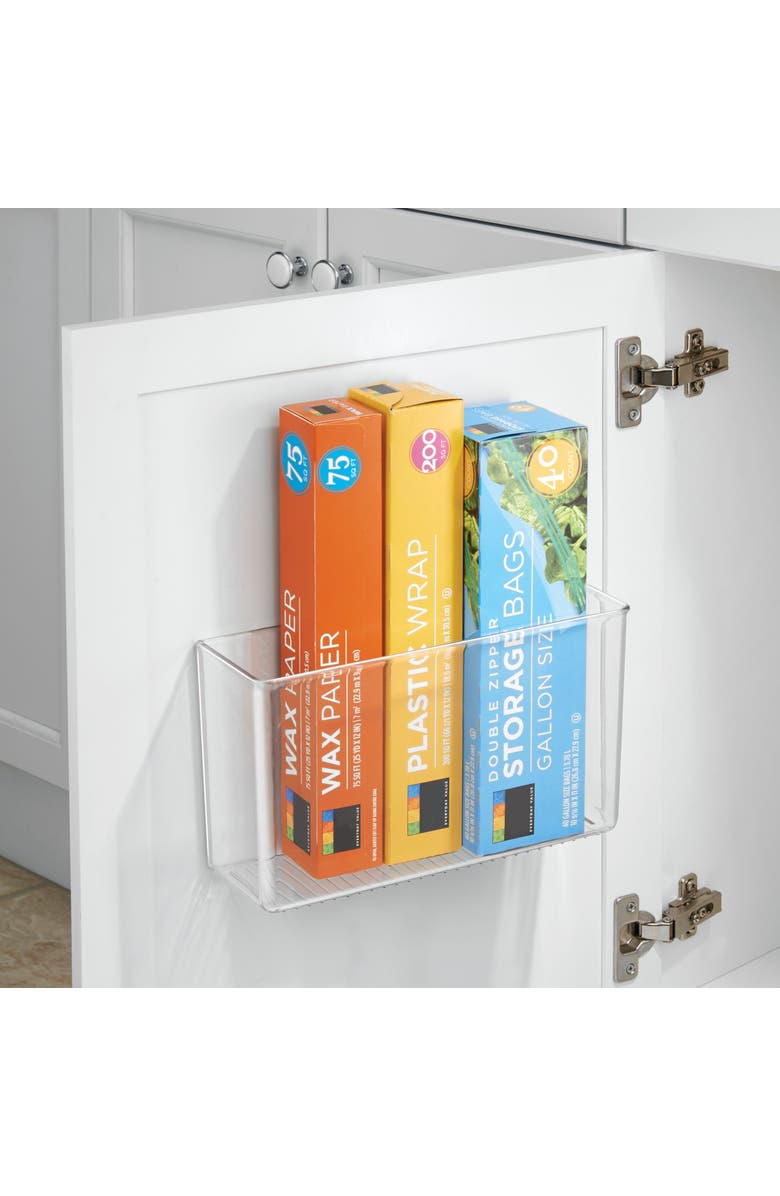 iDesign Adhesive Organizer Bin for Kitchen - Set of 4 - Clear, Alternate, color, Clear