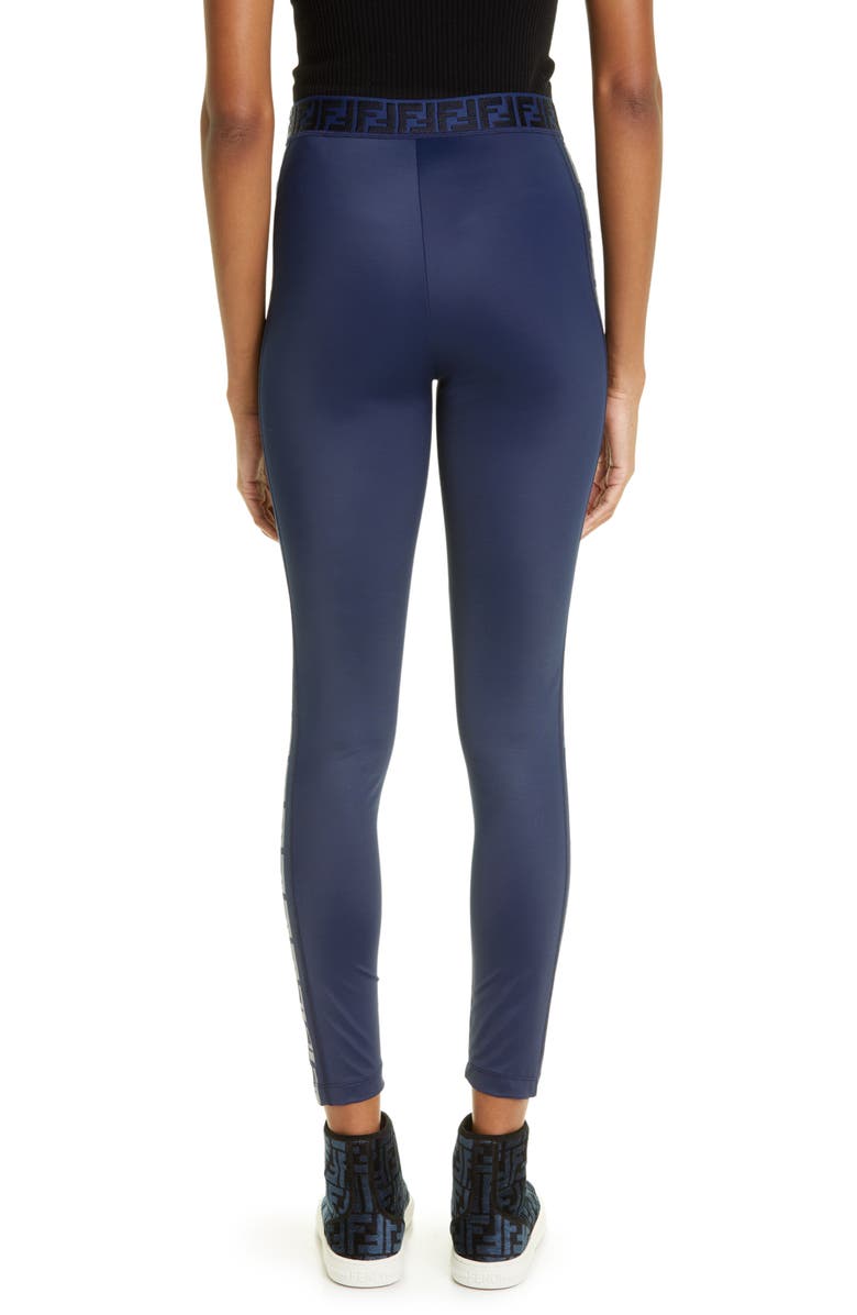 Fendi FF Logo Leggings, Alternate, color, 