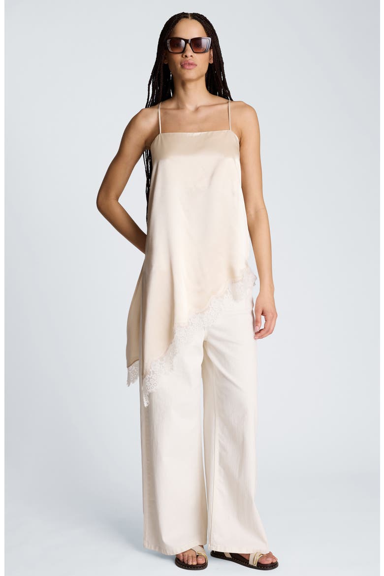 Asymmetric Hem Satin Camisole, Alternate, color, OYSTER