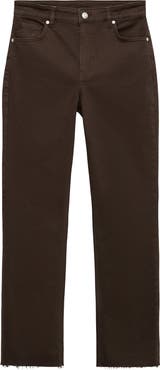 MANGO Sienna Raw Hem Crop Flare Jeans