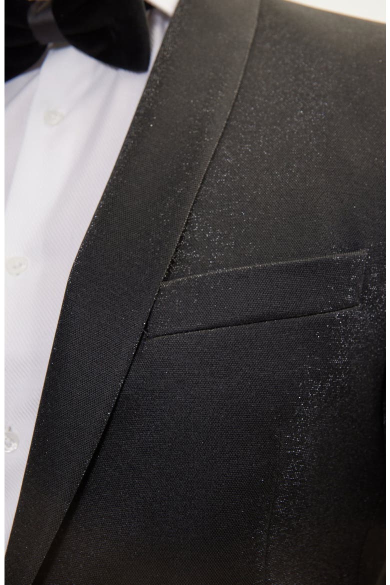 Metallic Sparkle Tuxedo Jacket, Alternate, color, BLACK