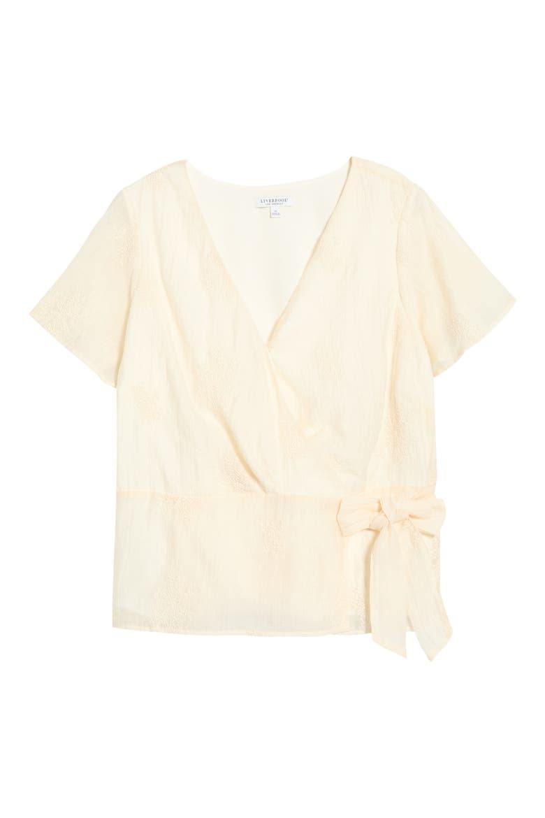 Embroidered Wrap Top, Alternate, color, CREAM