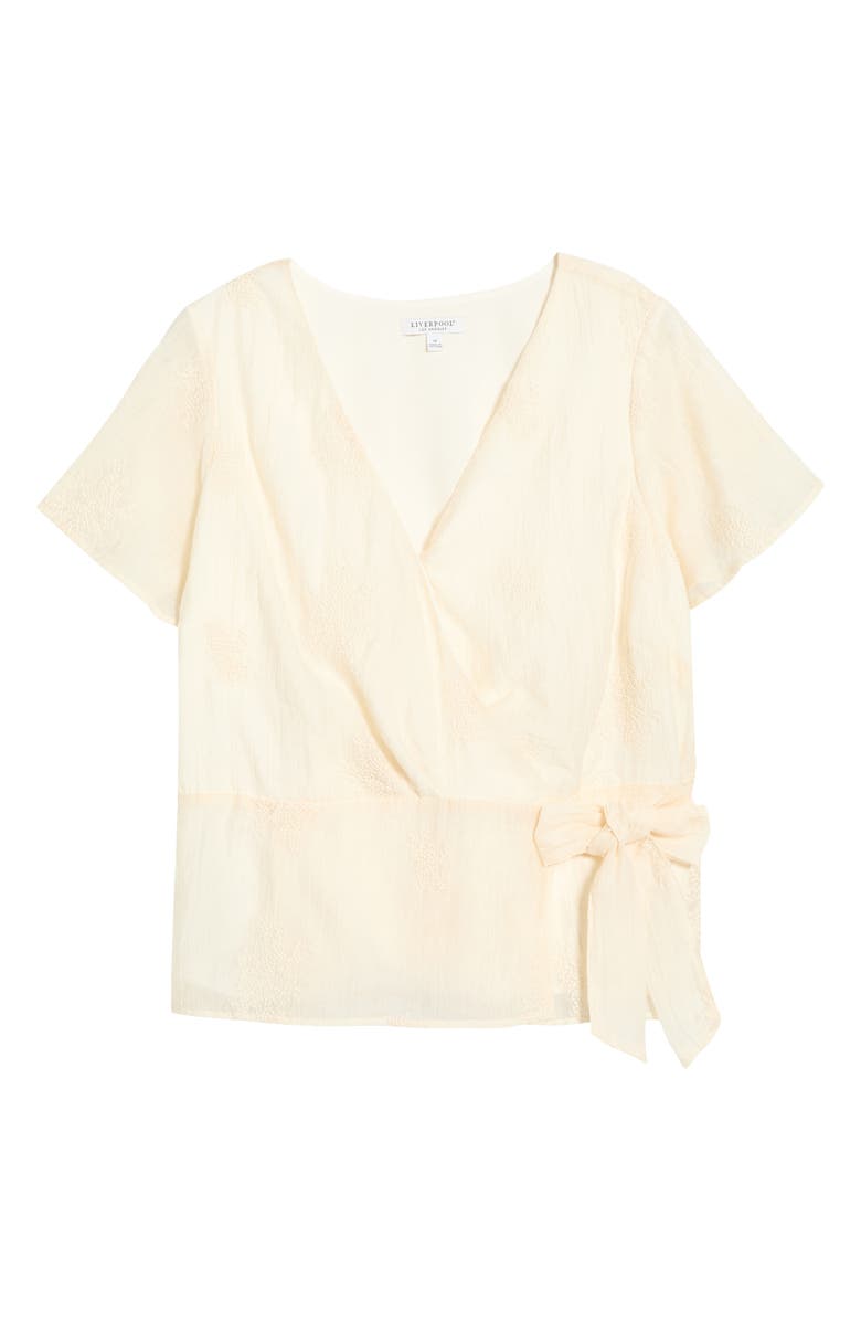 Liverpool Los Angeles Embroidered Wrap Top, Main, color,