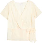 Liverpool Los Angeles Embroidered Wrap Top