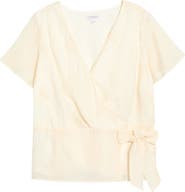 Liverpool Los Angeles Embroidered Wrap Top