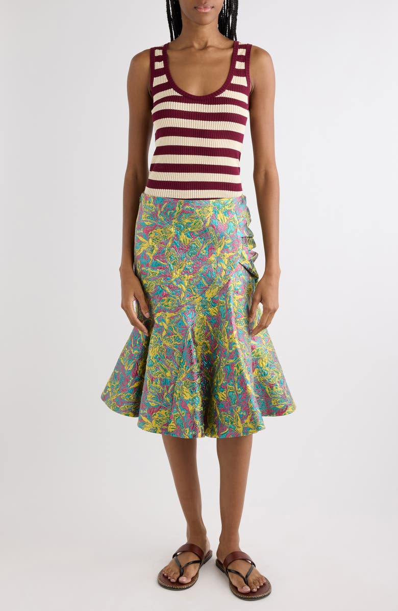 Dries Van Noten Tova Bis Stripe Cotton Rib Tank, Alternate, color, Bordeaux