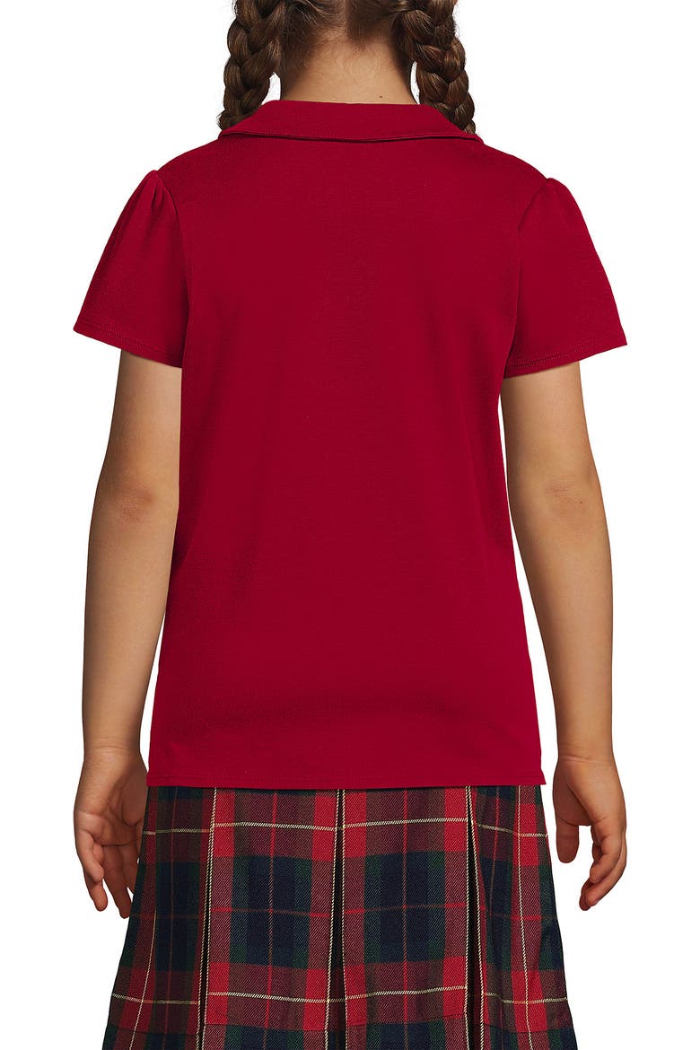 Girls Short Sleeve Peter Pan Collar Polo Shirt, Alternate, color, Red