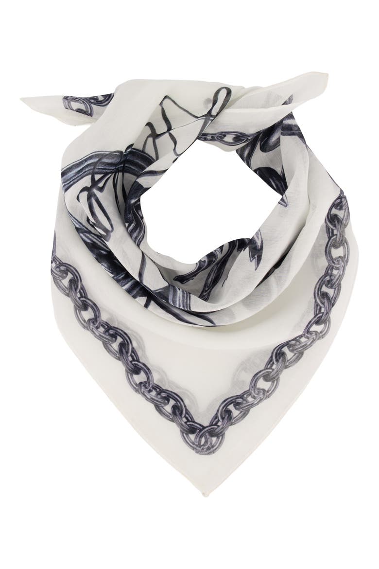 Ignis Cotton & Silk Bandana, Main, color, OPTIC WHITE