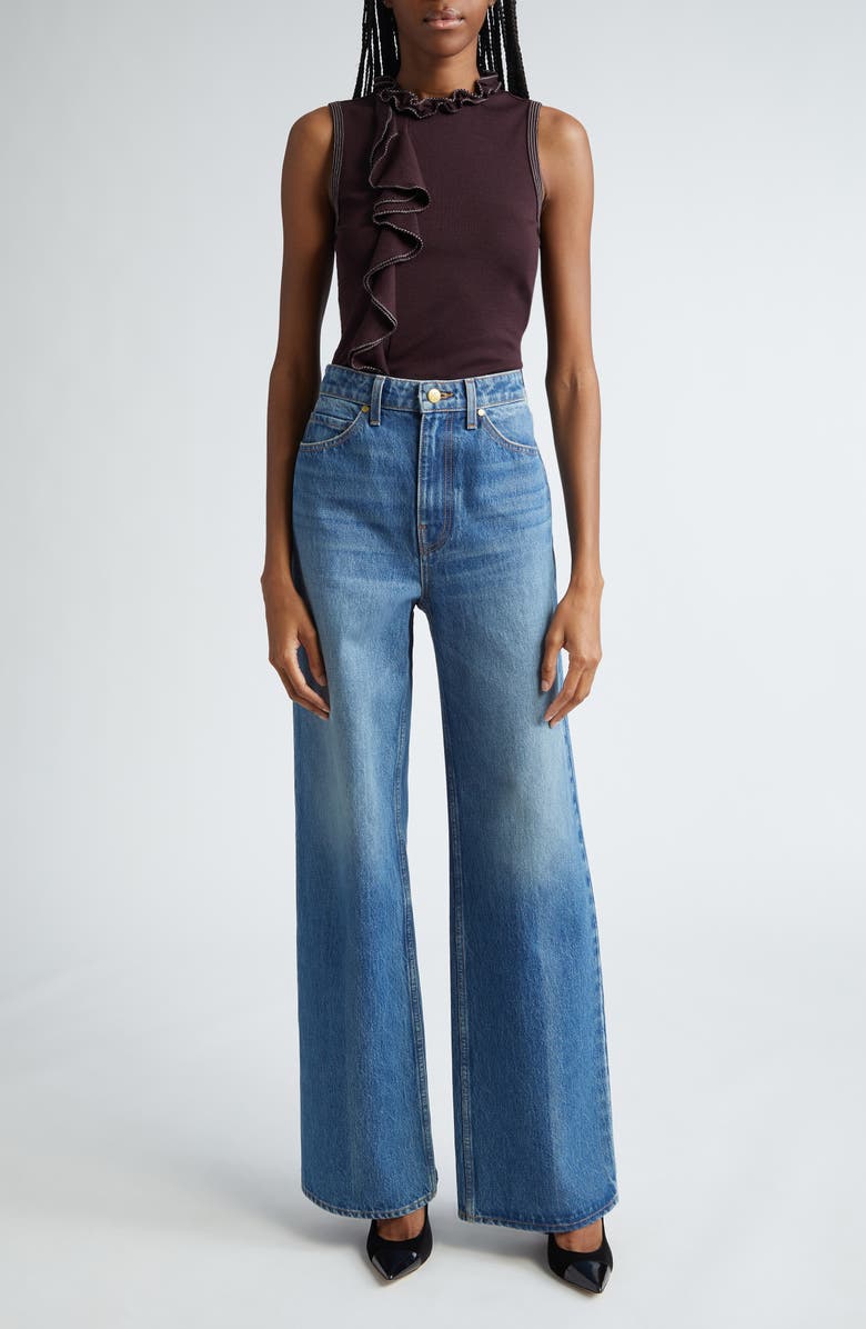 Ulla Johnson Brea Ruffle Sleeveless Organic Wool Knit Top, Alternate, color,