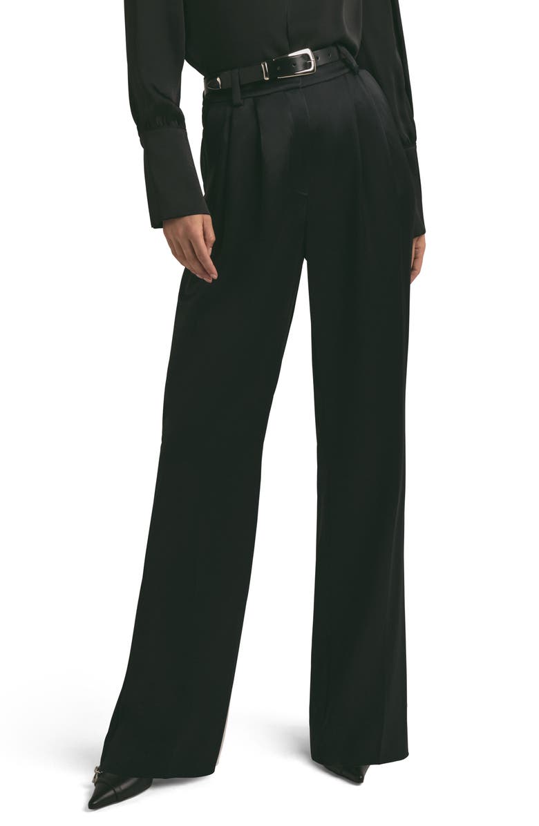 Favorite Daughter The Favorite Pleated Satin Wide Leg Pants, Main, color, 