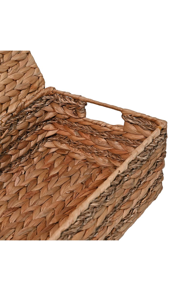HAPPIMESS Sandrine Classic Farmhouse Hand-Woven Hyacinth Storage Baskets with Handles and Lids, Alternate, color, Natural