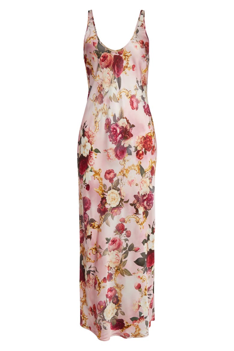 Akiya Floral Satin Maxi Dress, Alternate, color, PINK MULTI ROCOCO