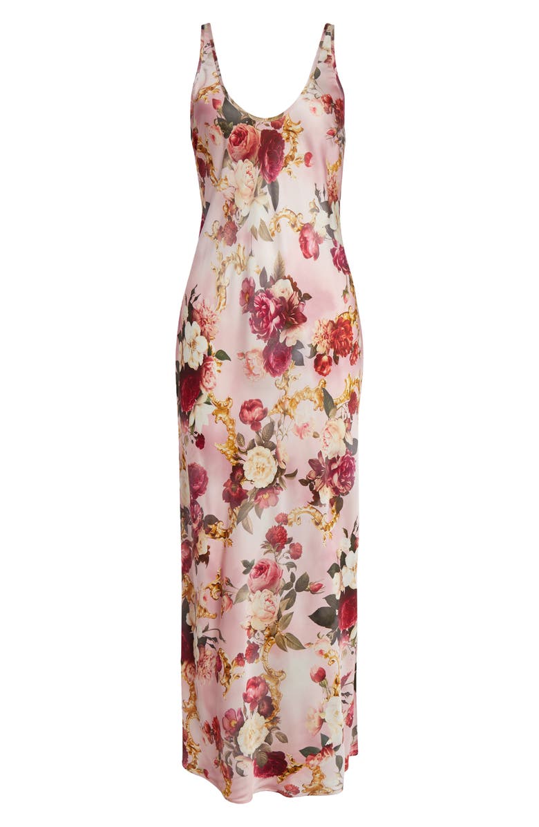L'AGENCE Akiya Floral Satin Maxi Dress, Alternate, color,