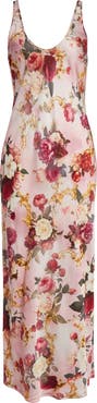 L'AGENCE Akiya Floral Satin Maxi Dress