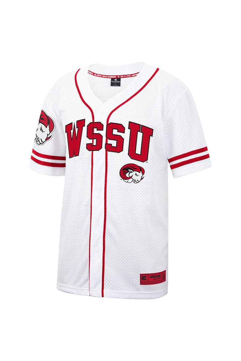 Men's Colosseum White Winston-Salem State Rams Free Spirited Mesh Button-Up Baseball Jersey, Alternate, color, White