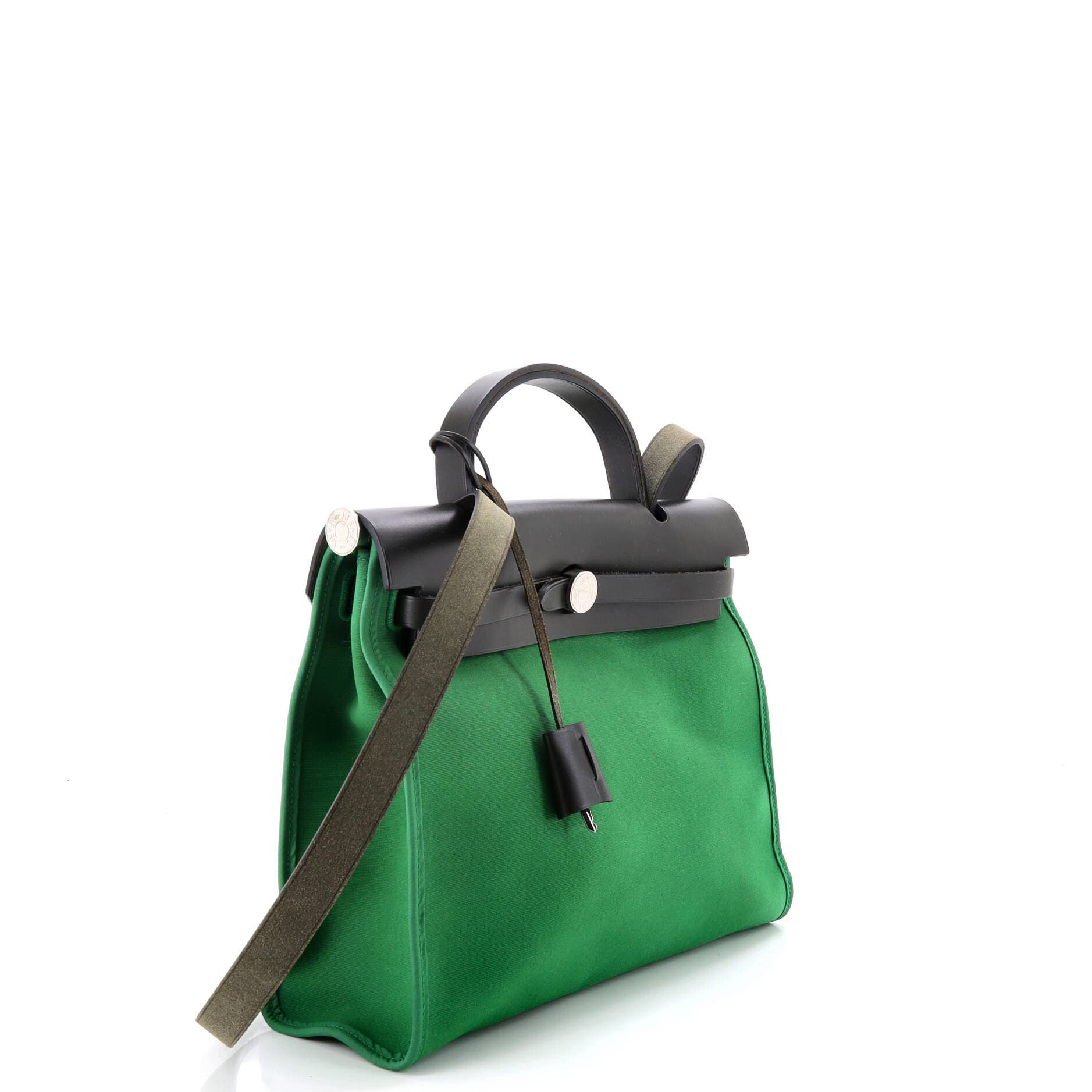 Herbag Zip Leather and Toile 31, Alternate, color, Green