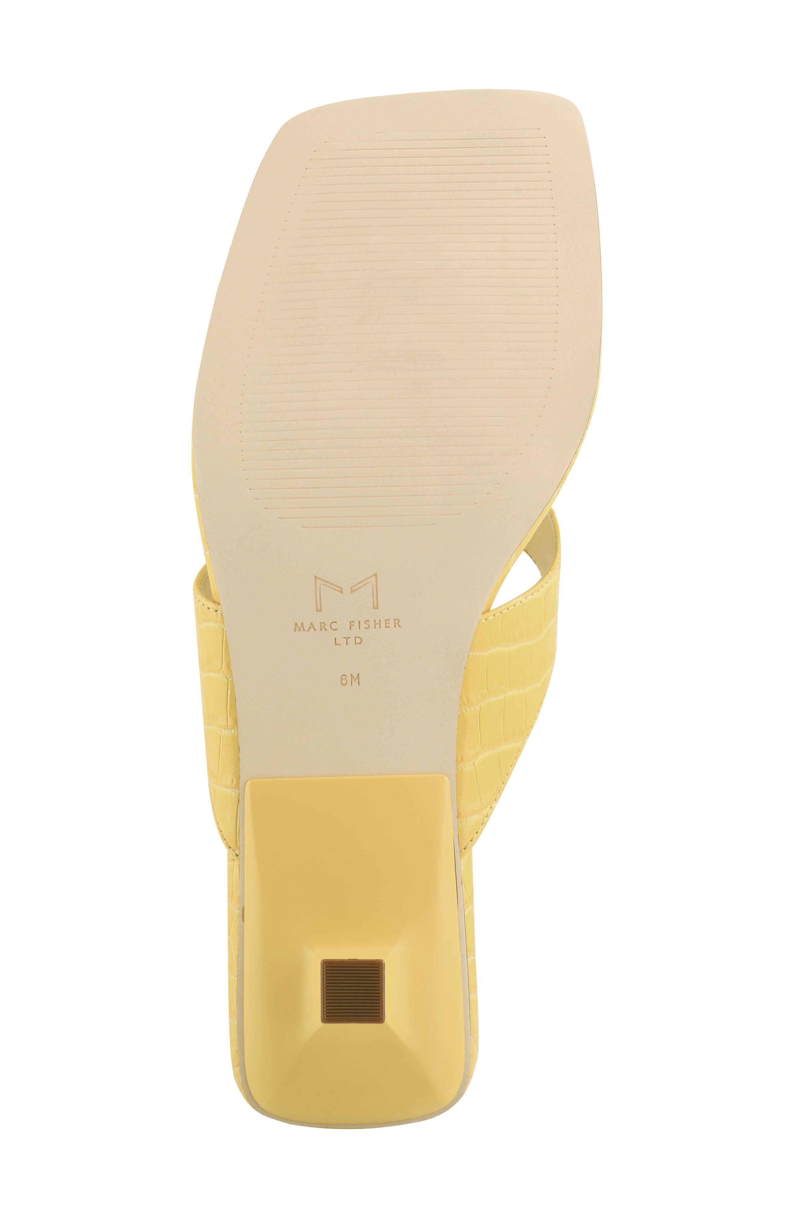 MARC FISHER Faren Kitten Heel Flip Flop, Alternate, color, YELLOW LEATHER