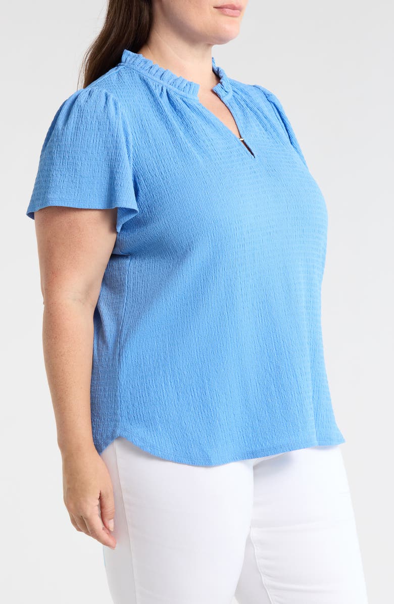 Jones New York Flutter Sleeve Tee, Alternate, color, Blue Horizon
