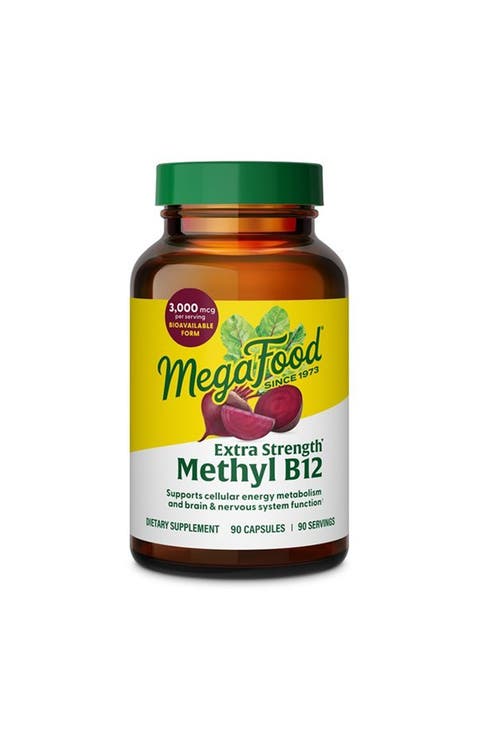 Extra Strength Methyl B12 Vitamins, Bioavailable Vitamin B12 3000mcg Per Serving, Vegan, 90 Capsules