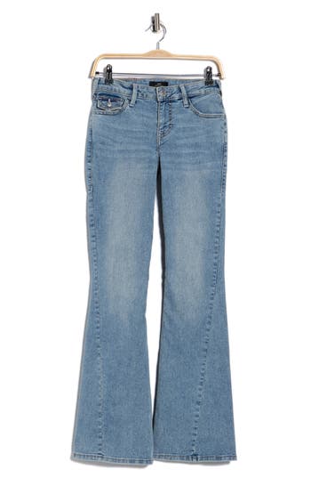 True Religion Joey Low Rise Flap Pocket Flare Jeans In Blue