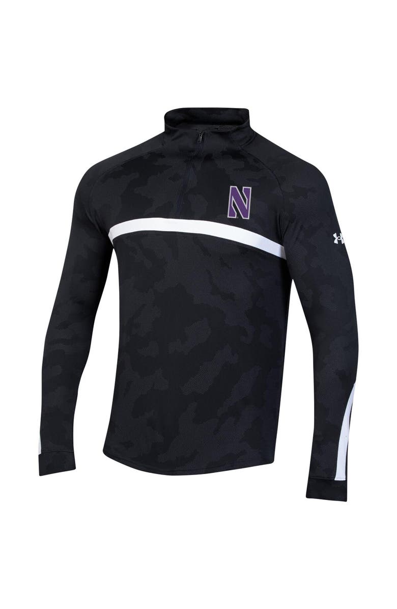 Under Armour Men's Under Armour Black Northwestern Wildcats Game Day Camo Raglan Quarter-Zip Top, Alternate, color, Black