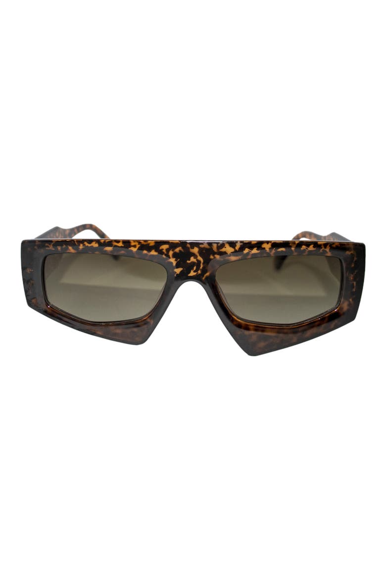 Ivy 54mm Polarized Geometric Sunglasses, Main, color, TORTE/ MAROON