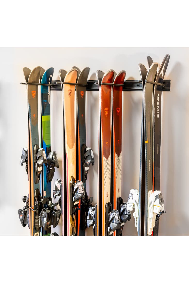 Snowbasin Ski Storage Rack - Holds 8 Pairs of Skis, Main, color, Black